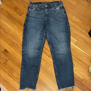 American Eagle Outfitters Dark Blue Straight Leg Strigid Jeans
